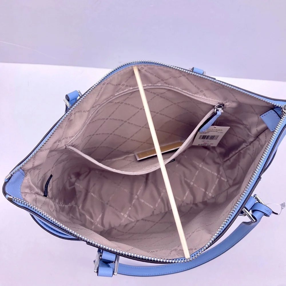 Michael Kors Charlotte Tote Shoulder Bag Light Sky - Picture 5 of 14